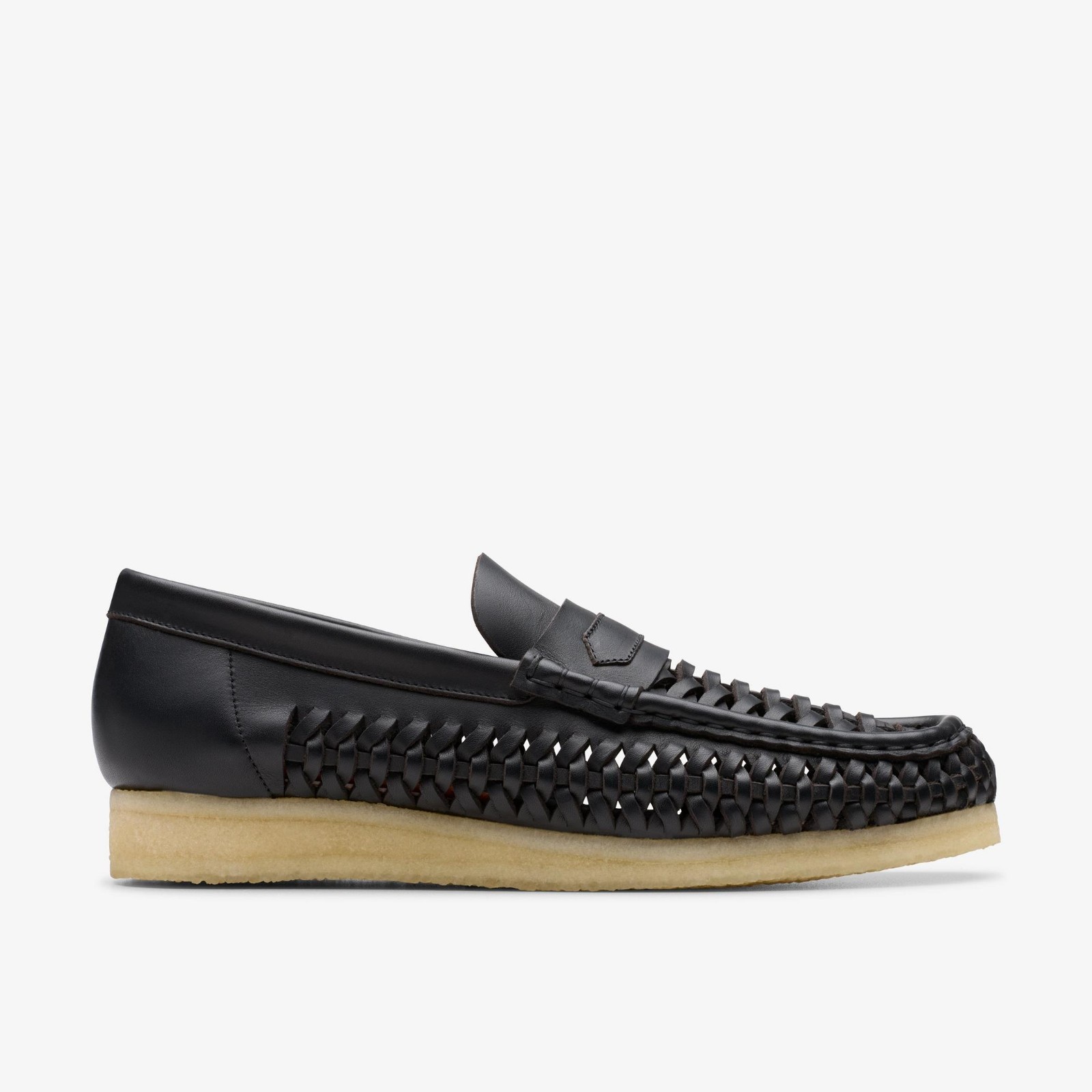 Clarks Originals Men's Wallabee Penny Weave Black Leather 26180229