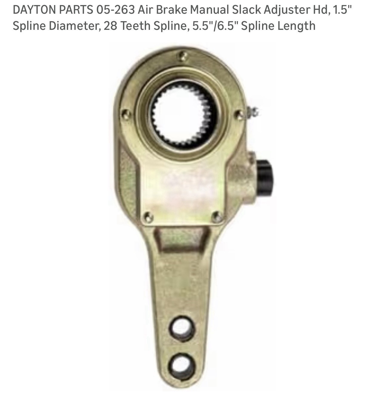 Air Brake Manual Slack Adjuster Hd,1.5" Spline Diameter,28 Teeth Spline,5.5”/6.5