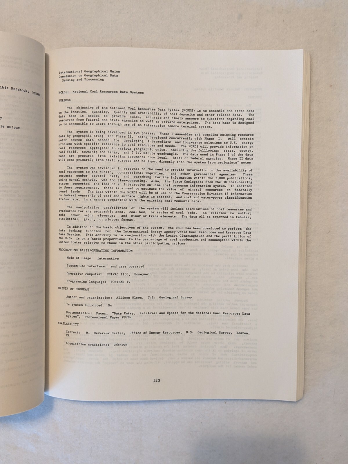 Computer Software For Spatial Data Handling 3 Volume Set Vtg 1980 ed. Marble