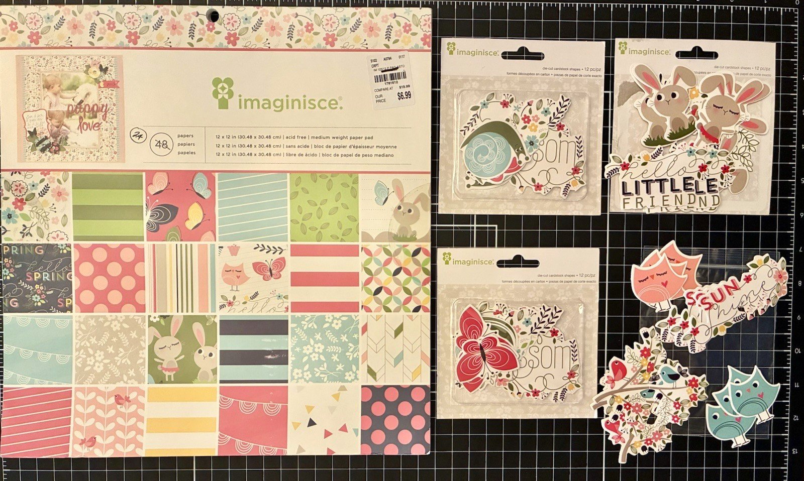 Imaginisce by American Crafts WELCOME SPRING 12x12 Paper, Die-cuts NEW & PARTIAL