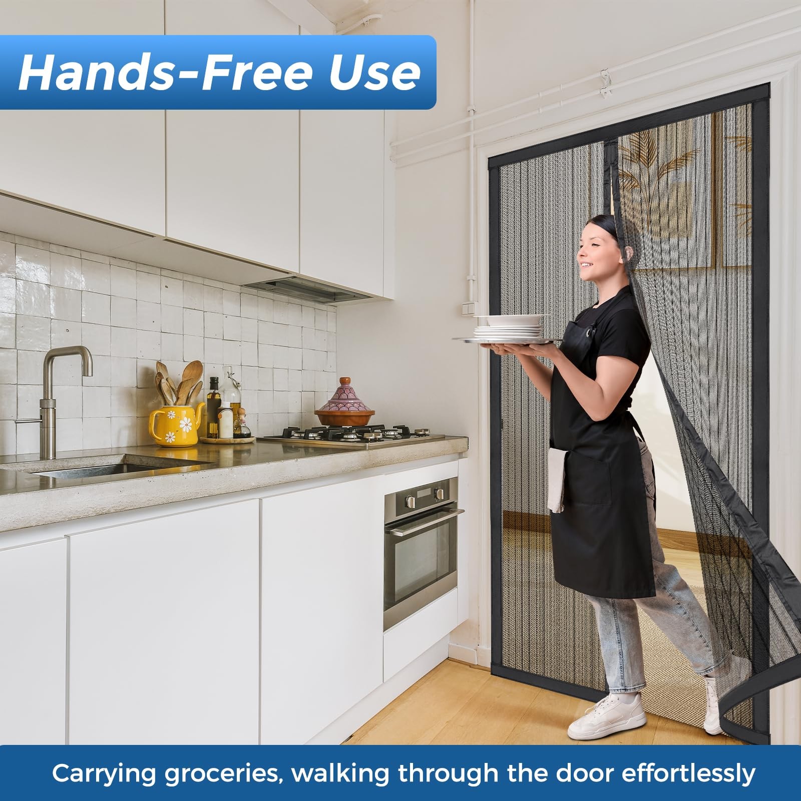 Smartor Magnetic Screen Door Magnetic Closure Fits 36"x82" Doors |Polyester ...