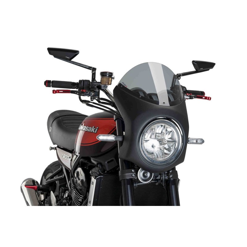 PUIG SEMI-FAIRED SCREEN FIT ON KAWASAKI ZEPHYR 750 96-99 CLEAR SMOKE-BLACK