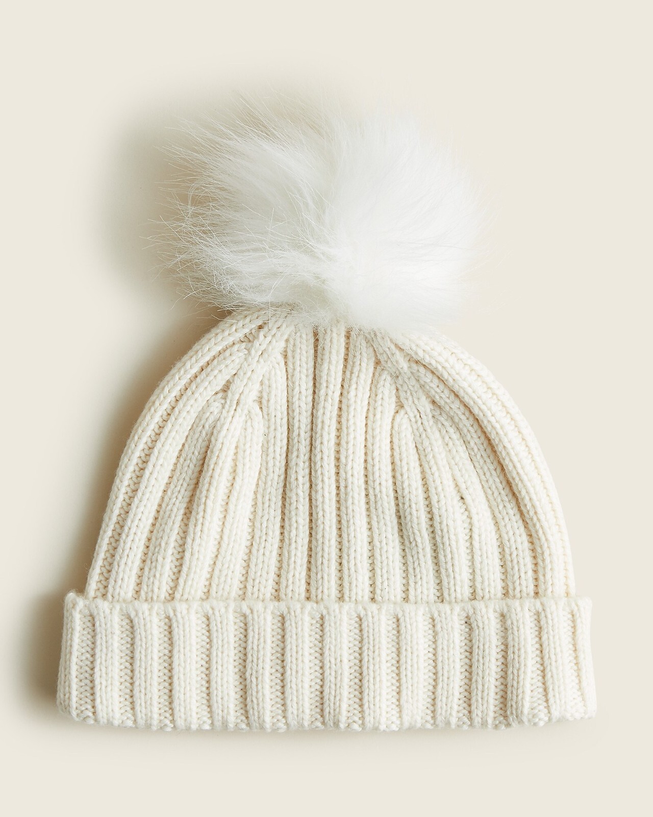New! J Crew Various Colors Allen Yarn Ribbed Beanie w/ Faux Fur Pom-pom NWT