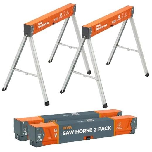 Workhorse Saw Horses 2 Pack Folding Heavy Duty Sawhorse Pair - Heavy Duty Saw