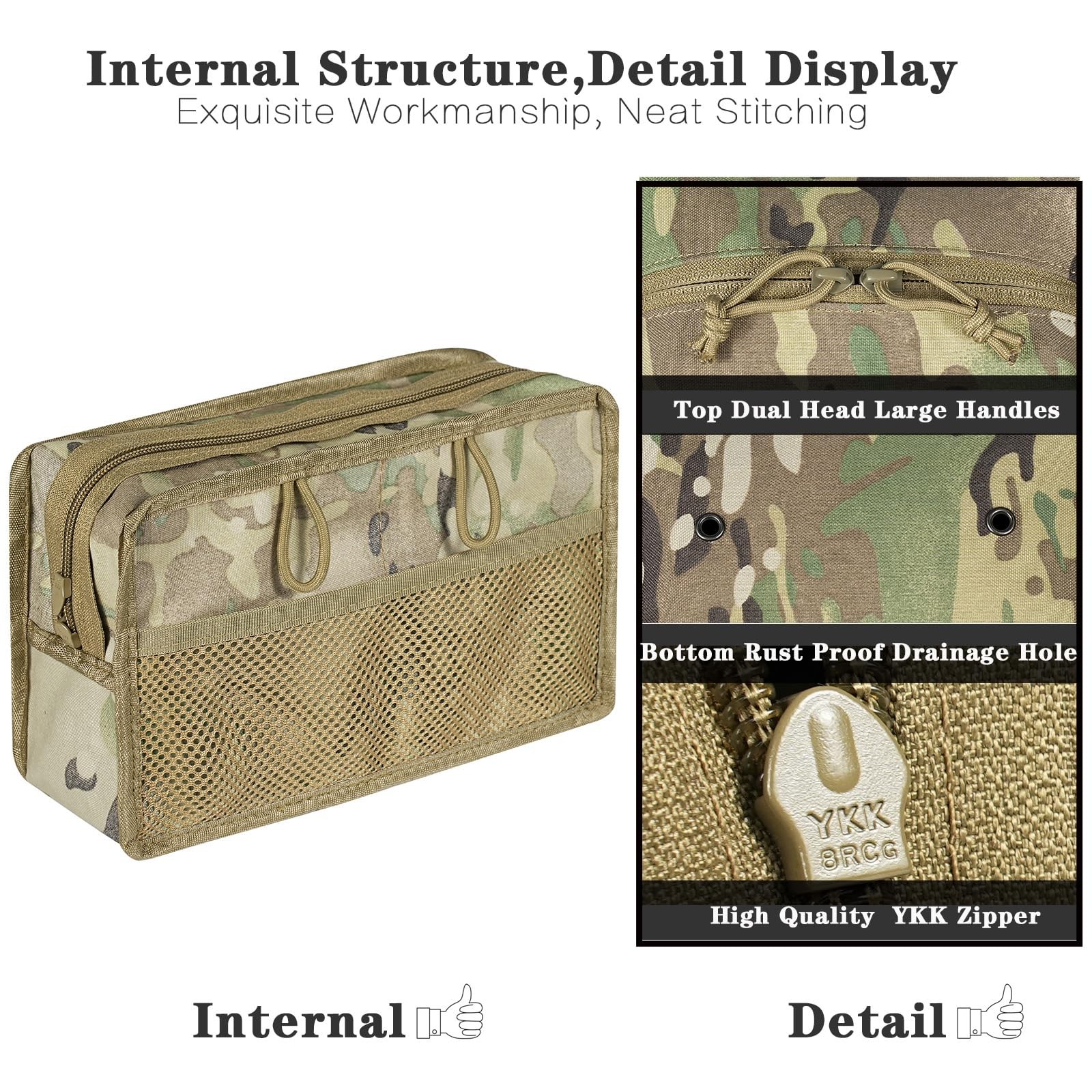 Tactical GP Wide/Tall Pouch,Molle General Purpose Pouches,Structured Horizont...