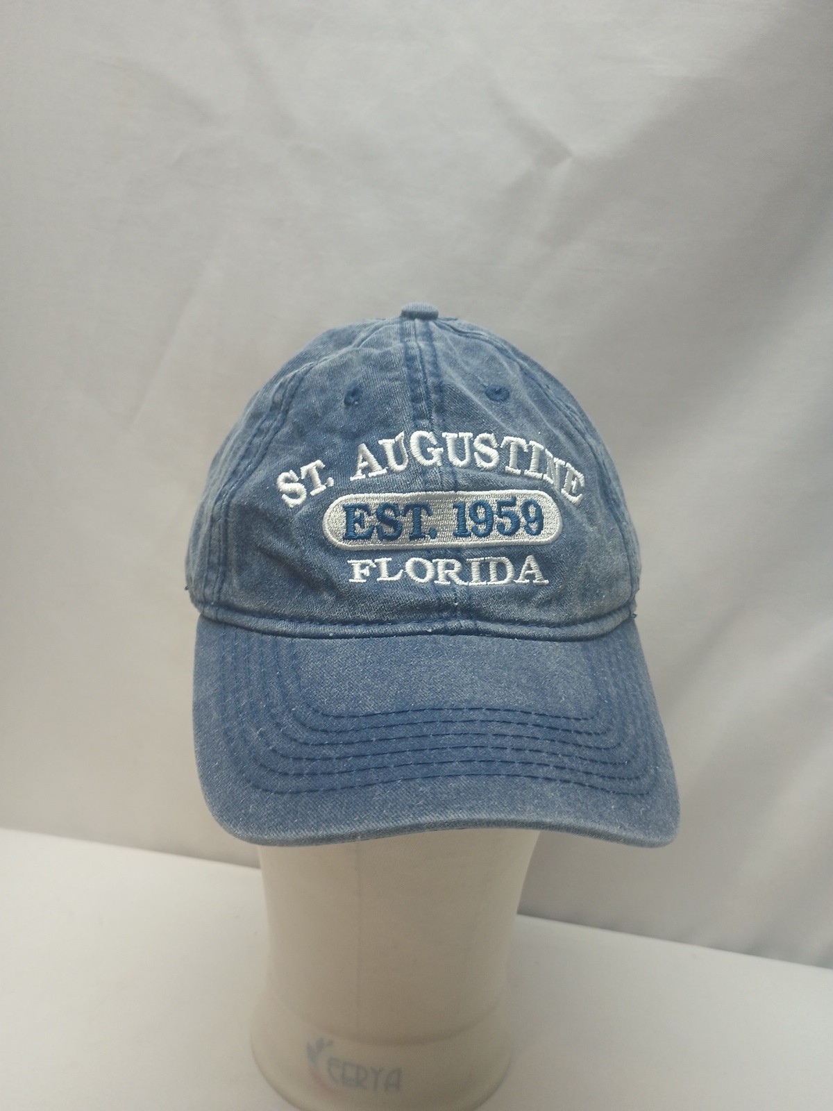 St. Augustine Florida Blue washed out Strapback Hat Cap