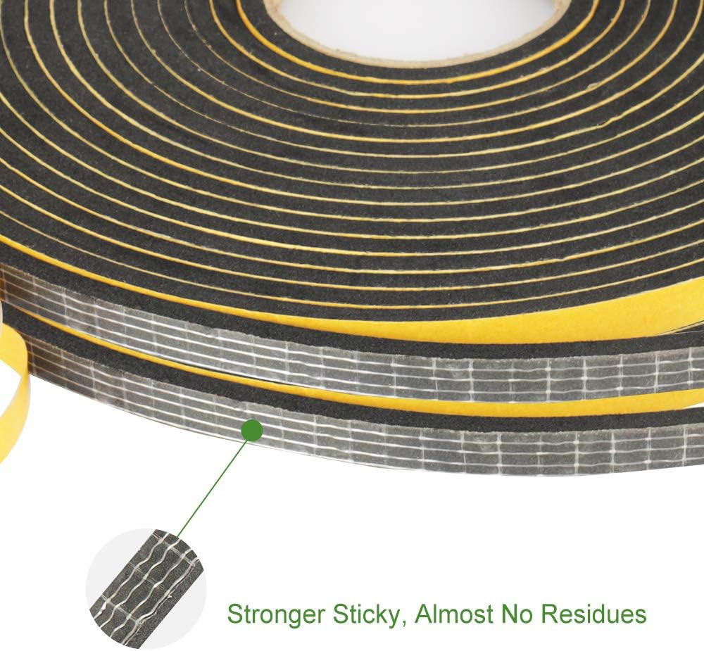 Weather Stripping Door Seal, 2 Rolls 1/4In Wide X 1/8 Thick Seal Strip,Closed