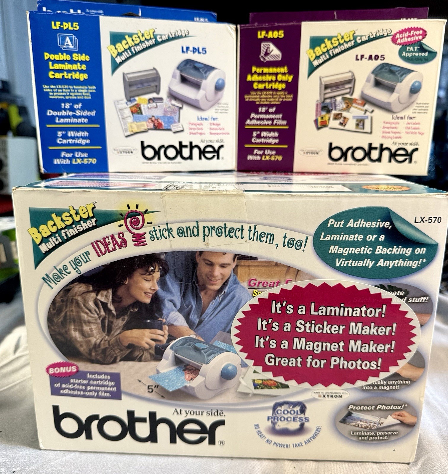 Multi-Finisher Laminator Sticker Maker Brother Backster LX-570 W/2 NEW Carts!