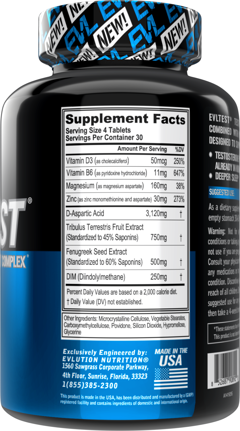 Evlution Nutrition EVL TEST - Supplement for Men - 30 Servings