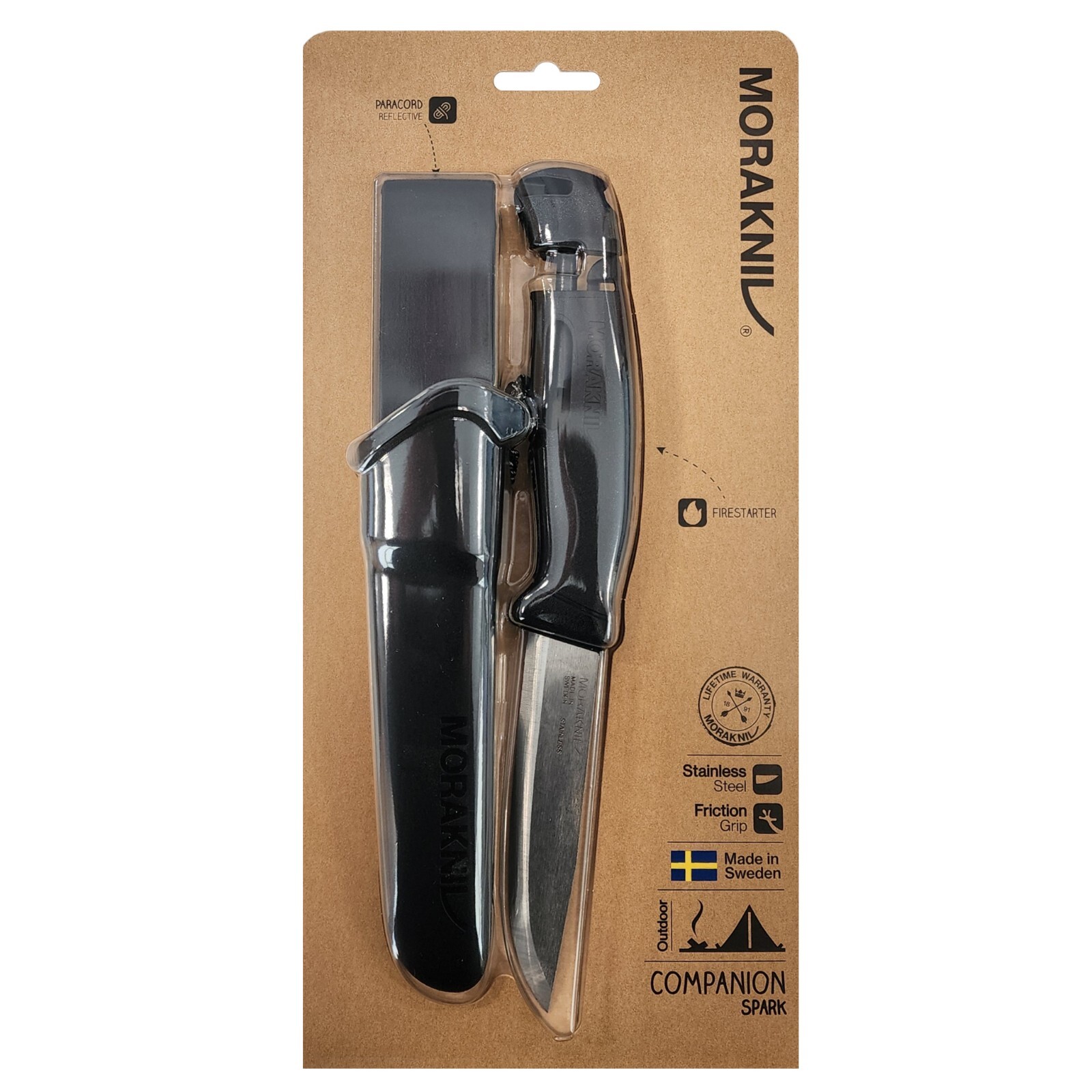 *1-Set* Morakniv Companion Spark Stainless Steel 8.8” Fixed Knife Black 13567