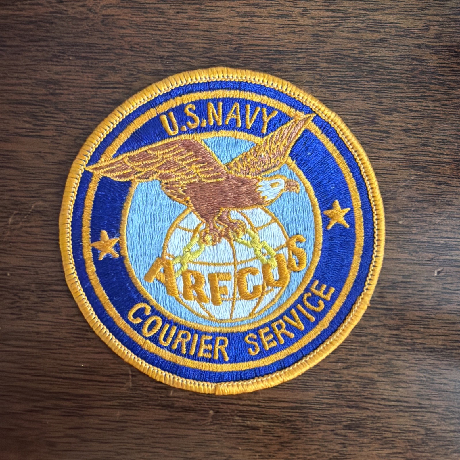 Vintage US Navy ARFCOS Armed Forces Courier Service Patch Badge Pre-1985 Eagle