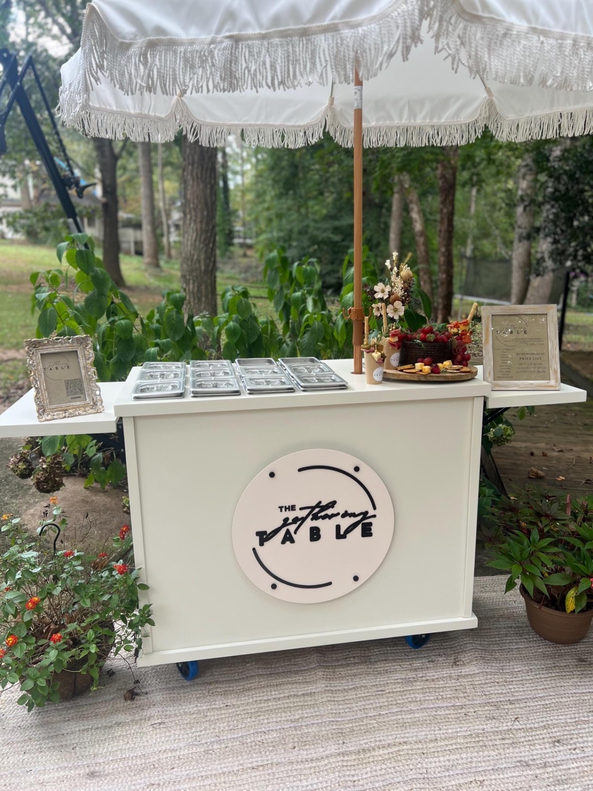 Coffee Cart with Side Shelves