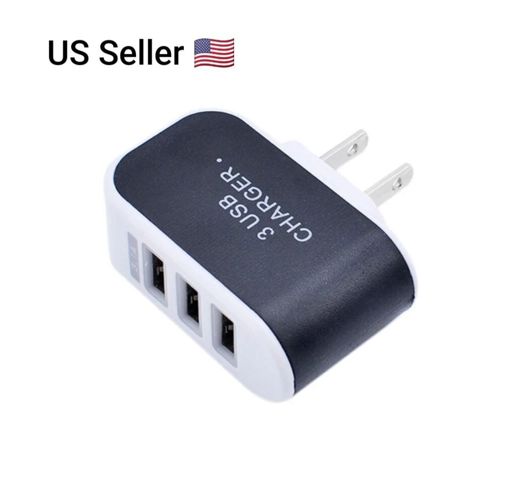 3 USB US Wall Charger Block Intelligent Multiple Ports Wall Adapter Portable New