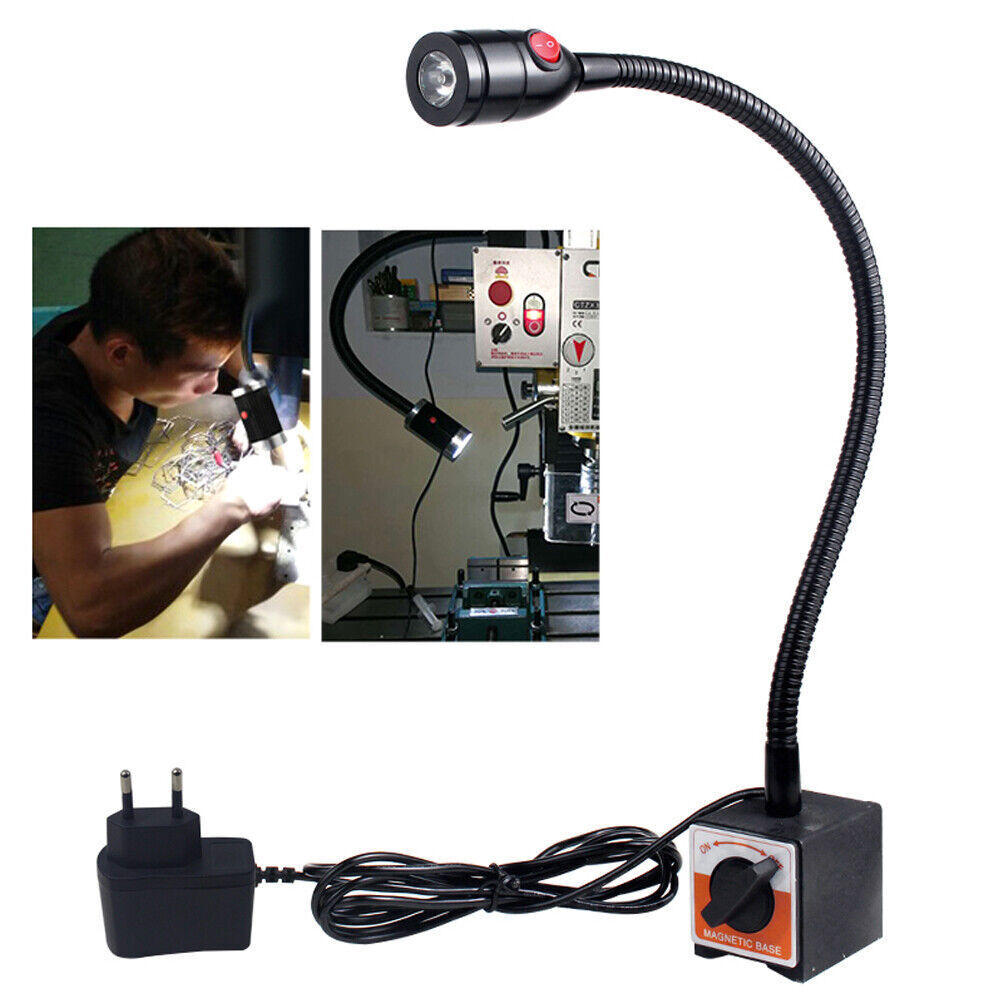 Magnetic Base LED Work Lights Flexible Gooseneck Lathe Milling CNC Machine Lamps