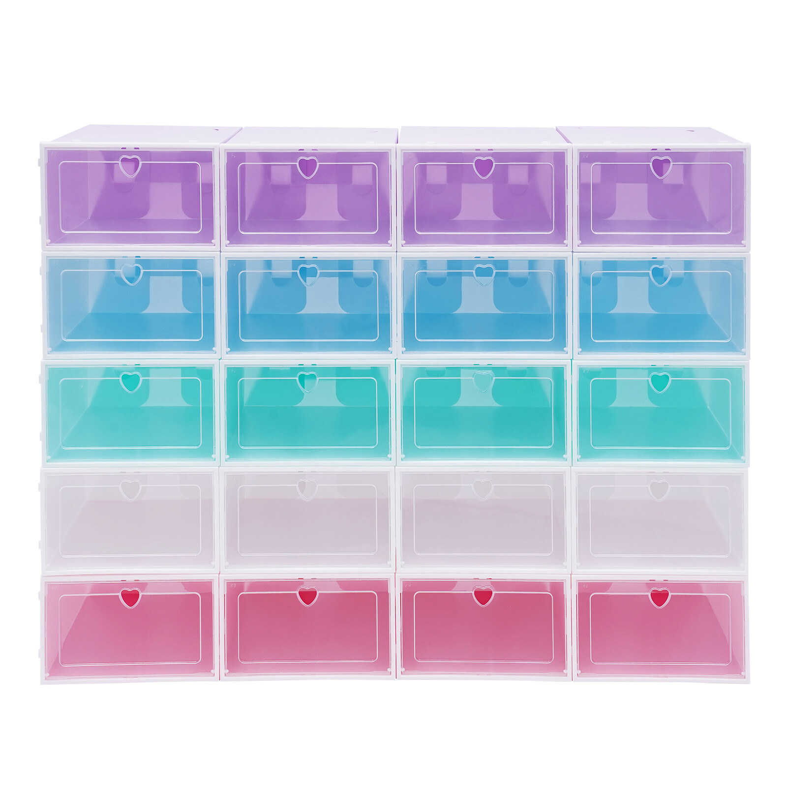 20 Pack Shoe Storage Box Stackable Sneaker Container Foldable Organizer Home
