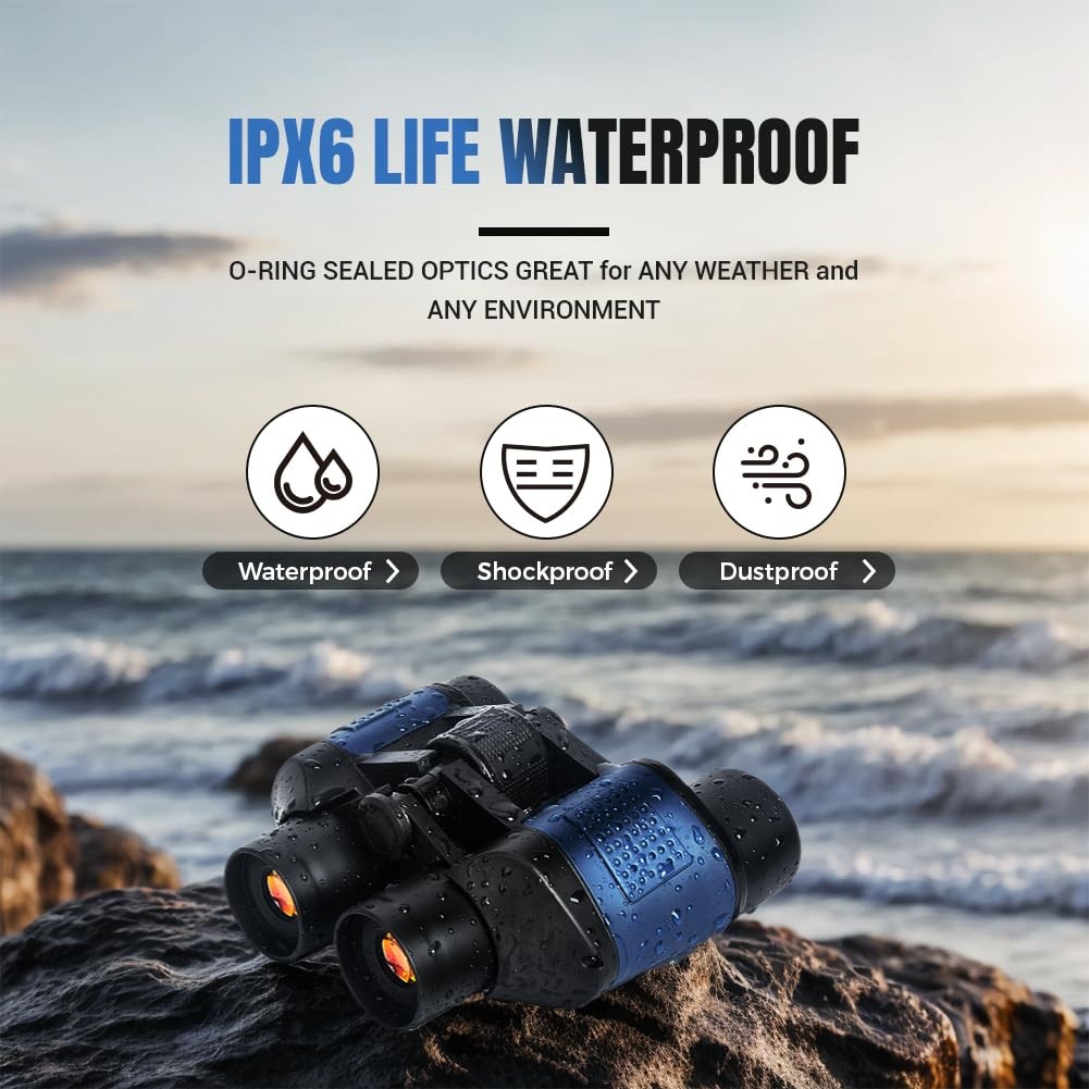 20x50 High Powered Binoculars for Adults, Waterproof Compact Binoculars with ...