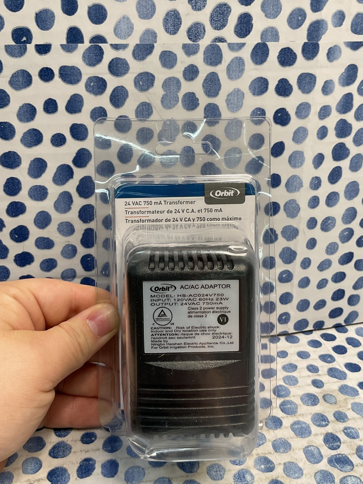 Orbit 24V 750mA Transformer for Indoor Sprinkler Controllers Part  57040 NEW
