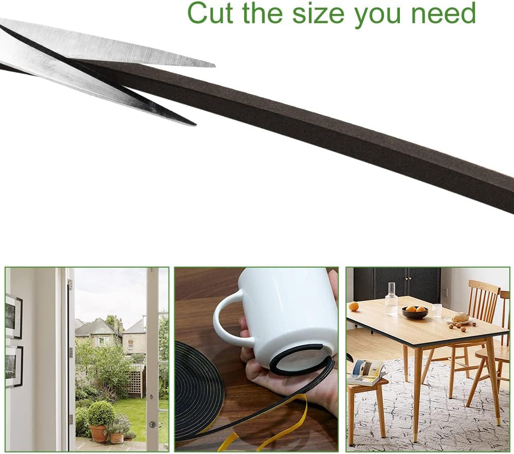 Weather Stripping Door Seal, 2 Rolls 1/4In Wide X 1/8 Thick Seal Strip,Closed