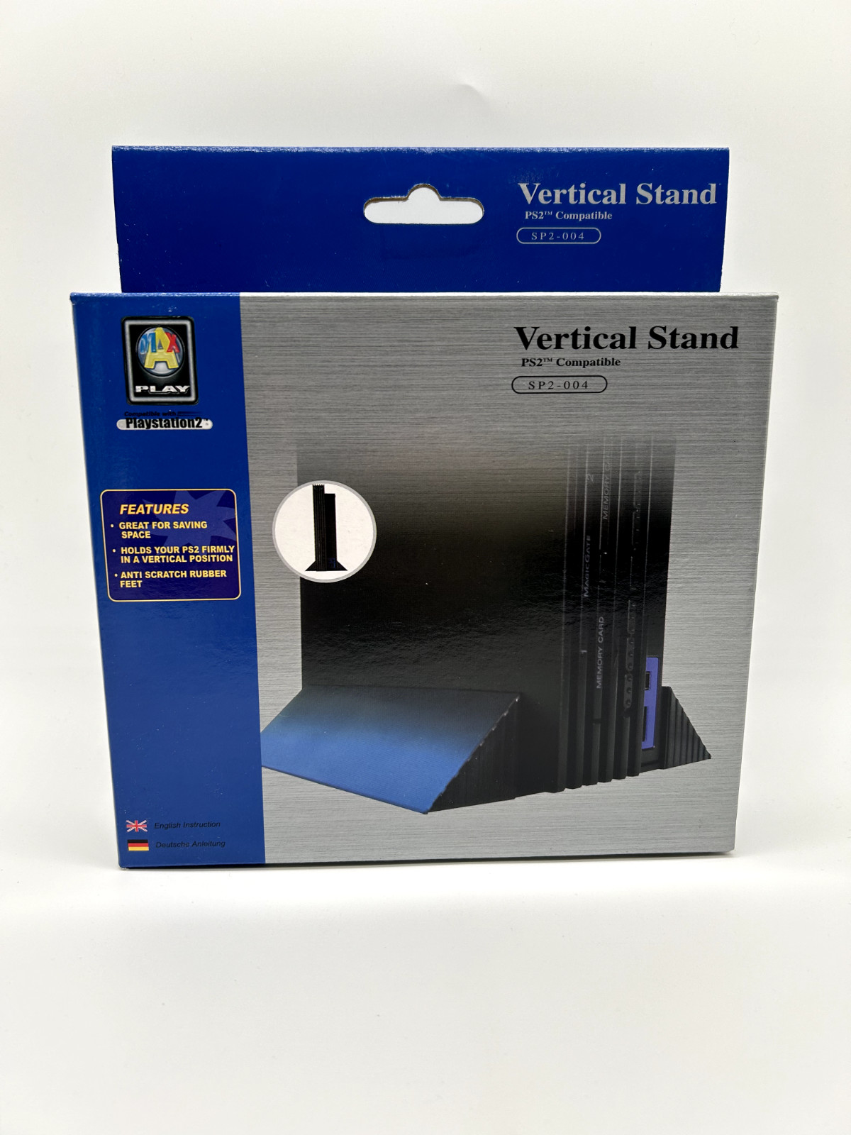 Max Play PS2 Vertical Stand Blue - Playstation 2 FAT Console - Vertical Stand