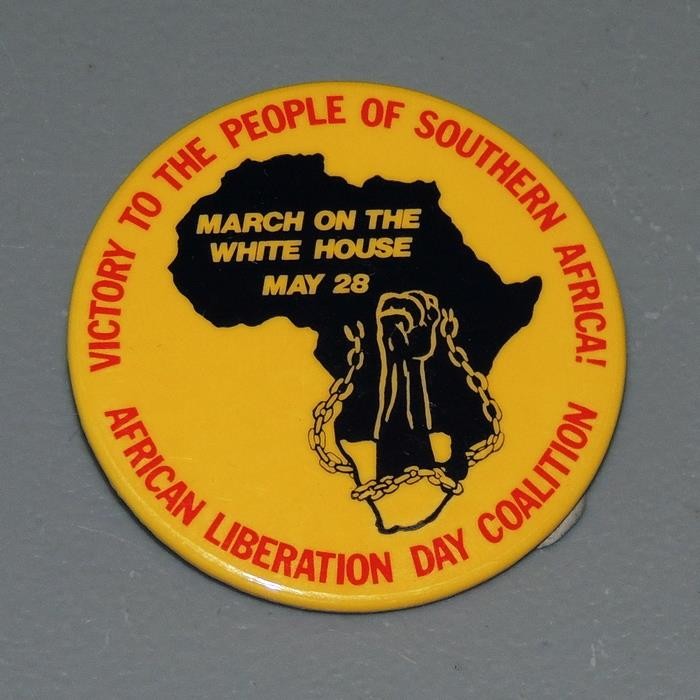 African Liberation Day May 1977 March on the White House Cause Pinback Button