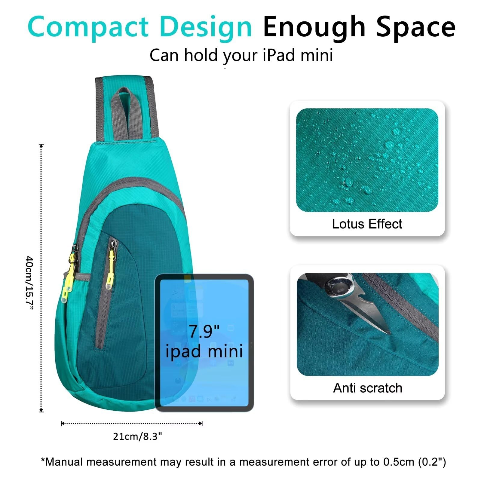 Crossbody Bag for Women Men Small Sling Bag Hiking Backpack Travel Shoulder B...