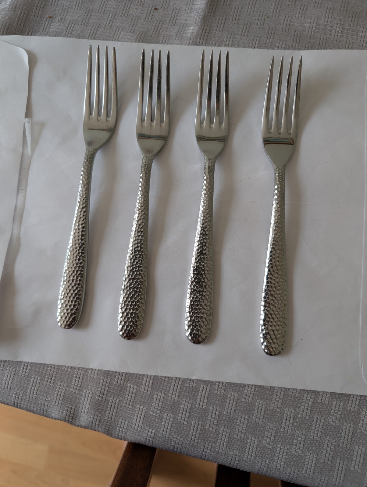 D&V Design And Value Dinner Forks 4 Pc Stainless Flatware Replacement Hammered