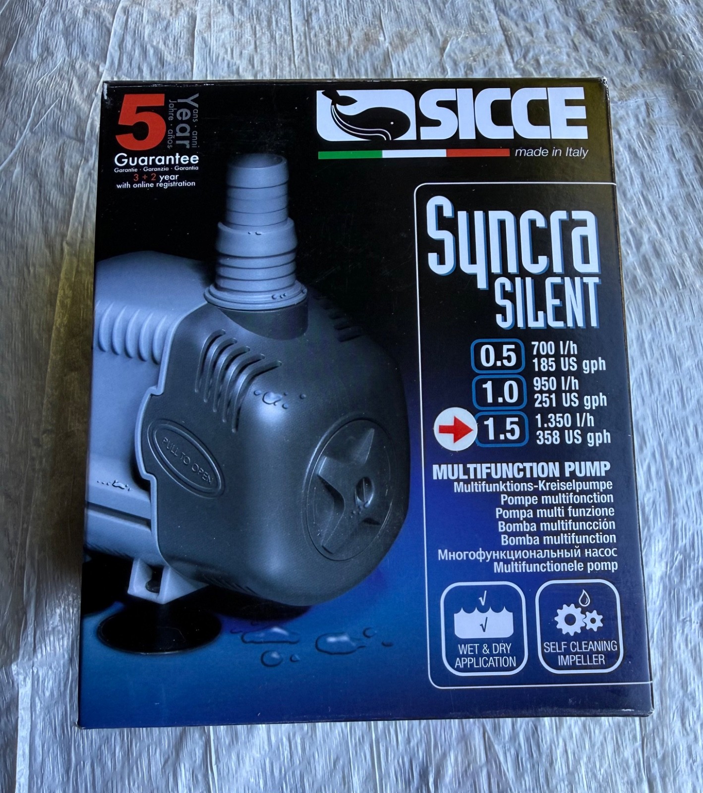 Sicce Syncra Silent 1.5 Submersible Water Pump New In Box