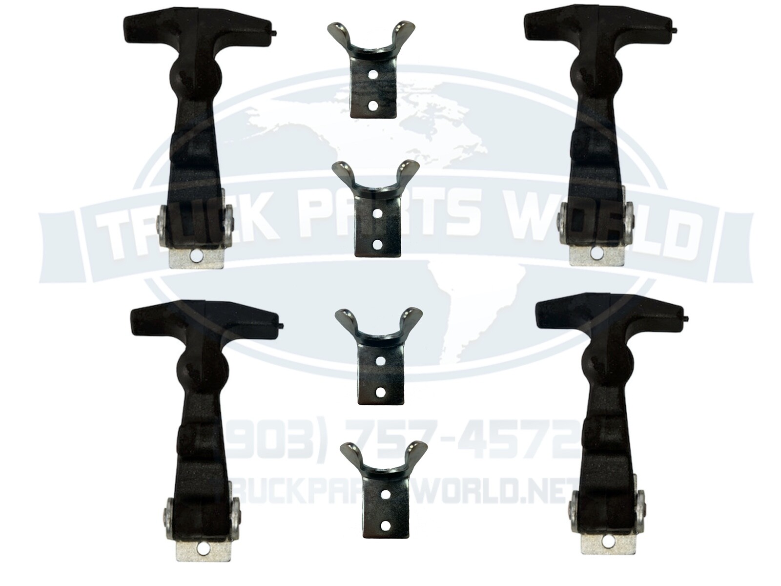 (4) Buyer Products Rubber Hood Latch Bungee Latch Battery Latch W/ Bracket&Pin