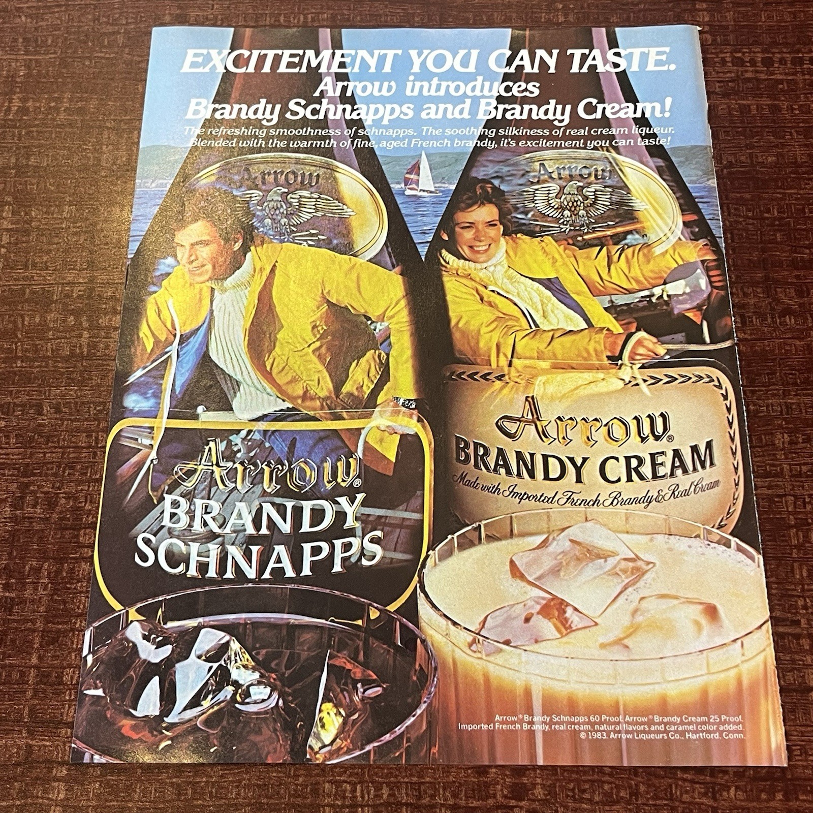 1983 Arrow Brandy Schnapps Cream Liqueur Print Ad The Original Vintage Hartford