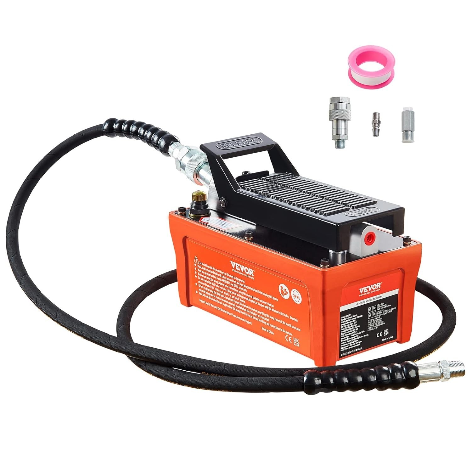 Air Hydraulic Pump, 10,000 PSI 1/2 Gal Reservoir, NPT 3/8" Oil Outlet, NPT 1/4"