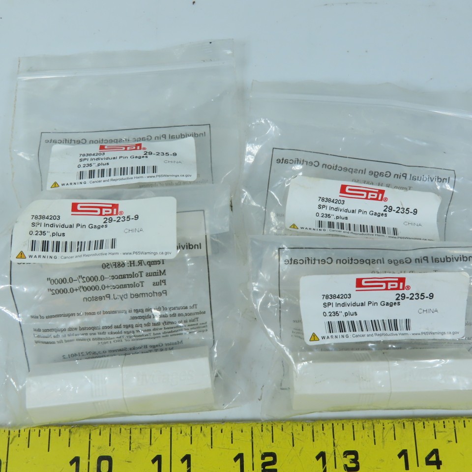 SPI 29-235-9 Class ZZ Individual Pin Gage 0.235"+ Lot Of 4