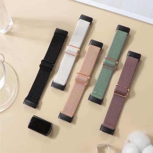 5 Pack Stretchy Nylon Compatible with Fitbit Charge 6 Bands/Fitbit 5 Pack-2