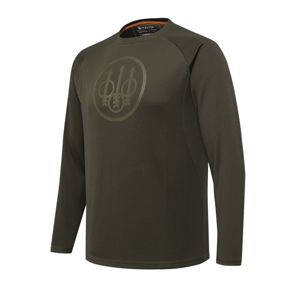 Beretta Ortles Men's Long Sleeve Crew Neck Shirt, Green Moss (TS862T259007AA)