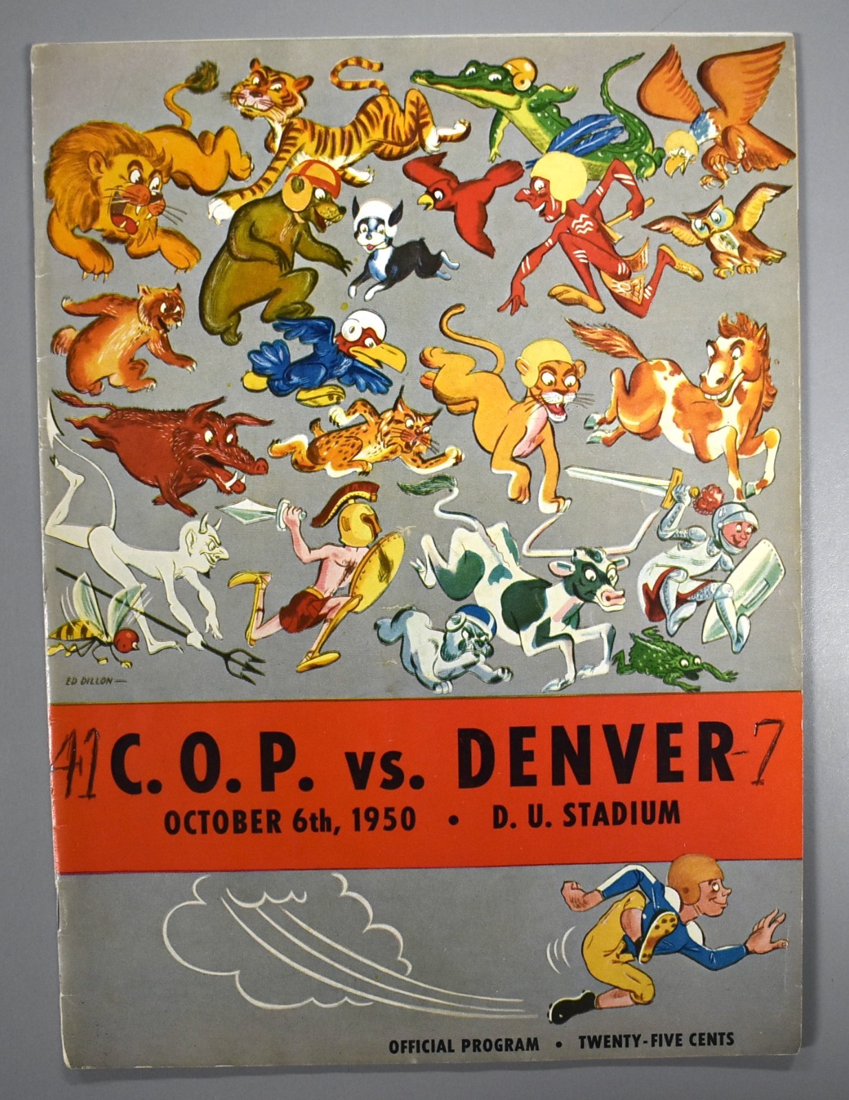 College Of The Pacific vs Denver October 6th 1950 Official Game Program Football