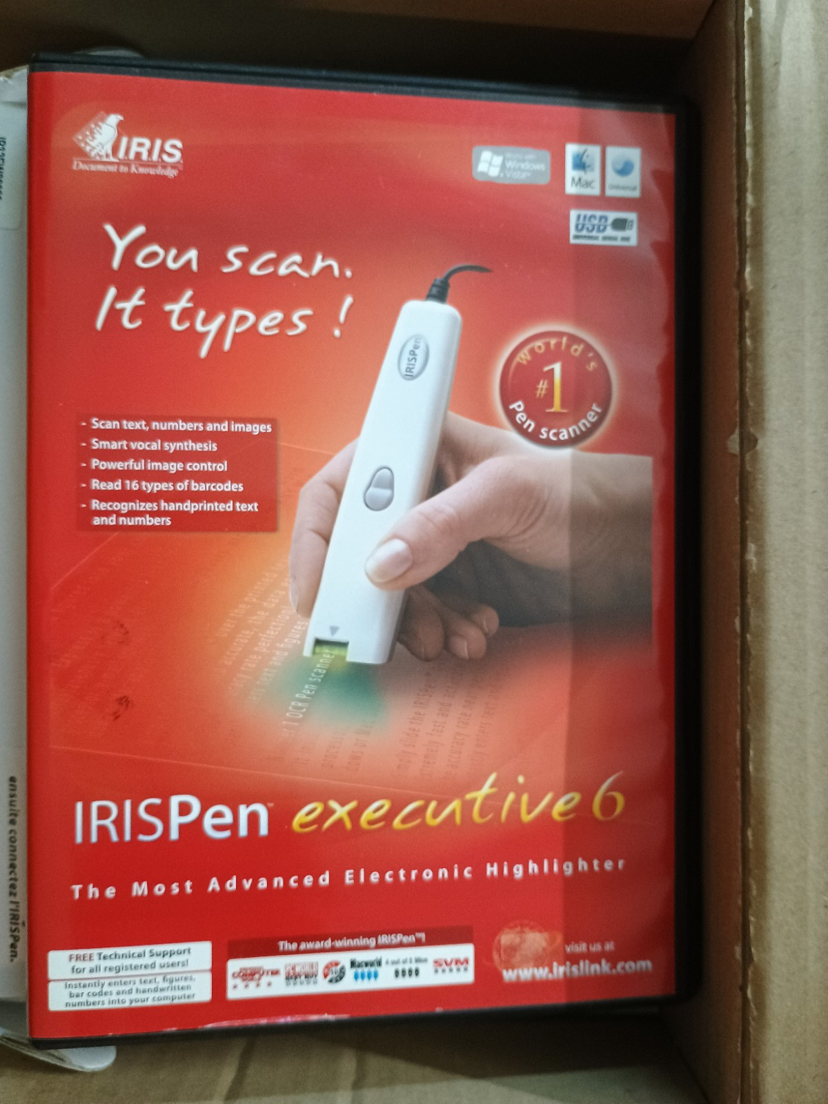 Iris Pen Executive 6 Handheld Text, Handwriting, Barcode Scanner Pen
