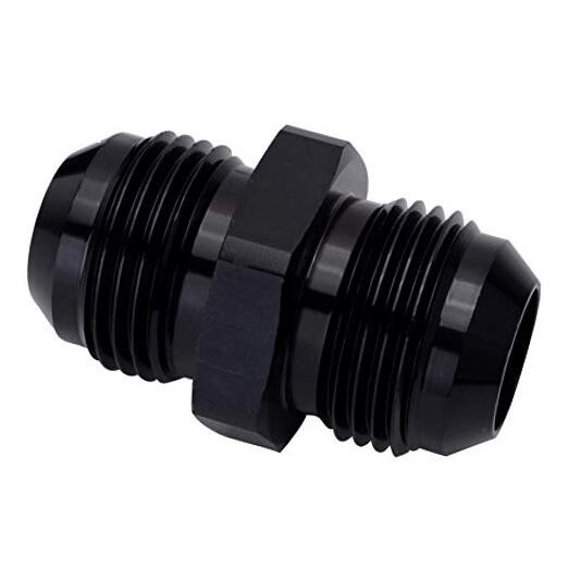 Male Flare Coupler Union Fuel Hose Adapter Fitting Black 6AN to 6AN Straight