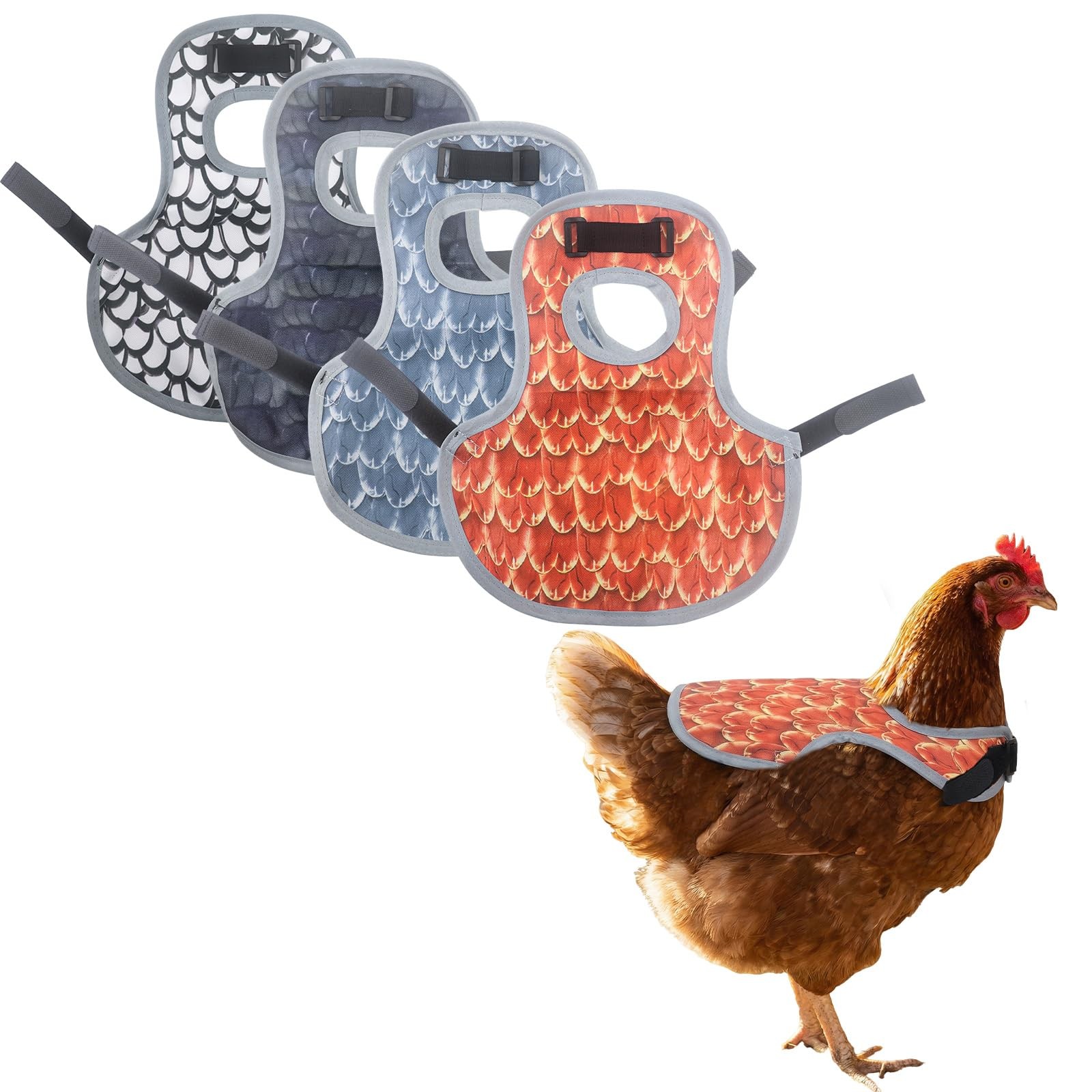 maidequan 4 PCS Chicken Saddles for Hens, Chicken Aprons Waterproof Adjustabl...