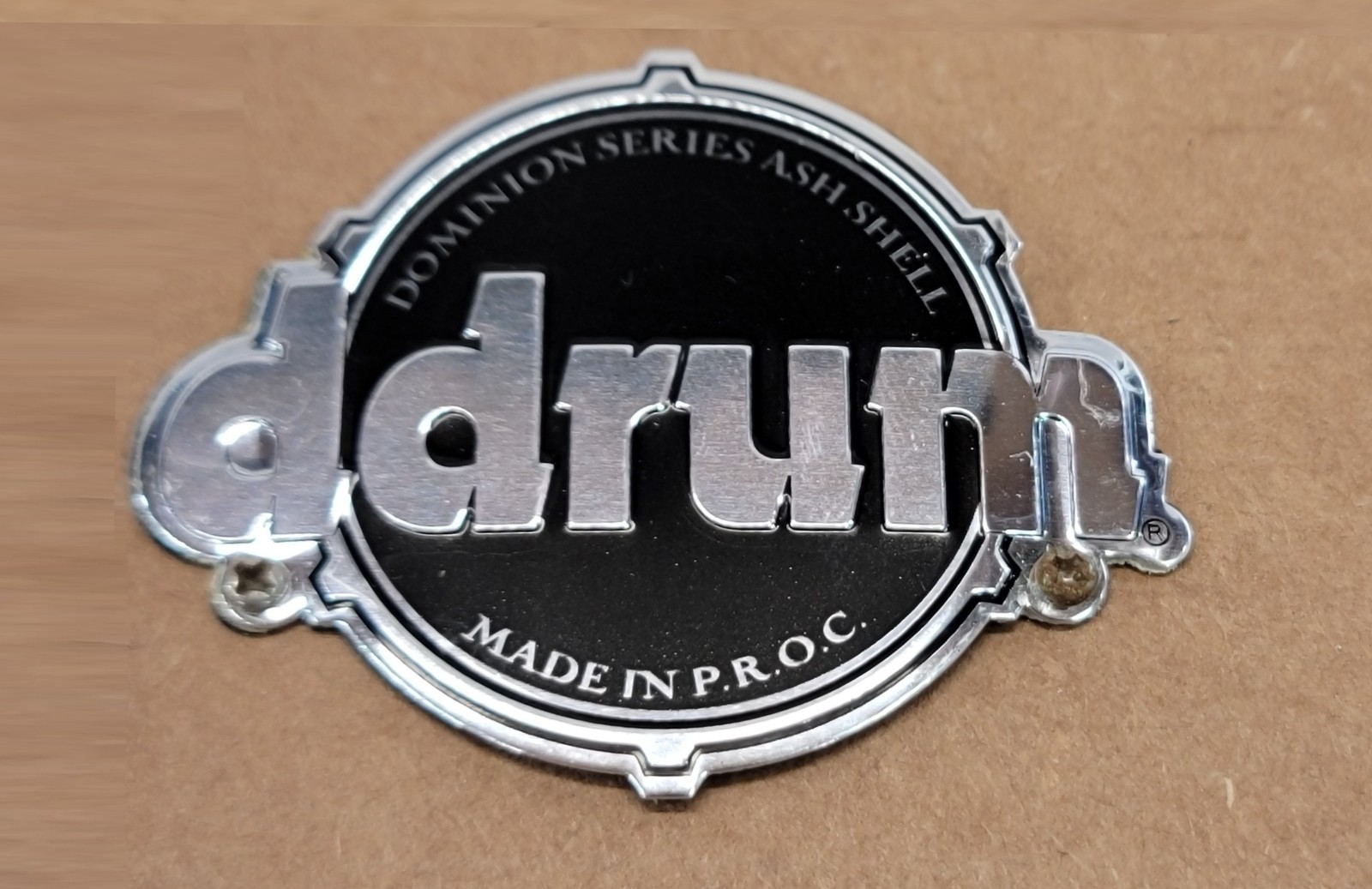 ddrum Dominion Series Ash Shell Drum Badge with Mounting Screws
