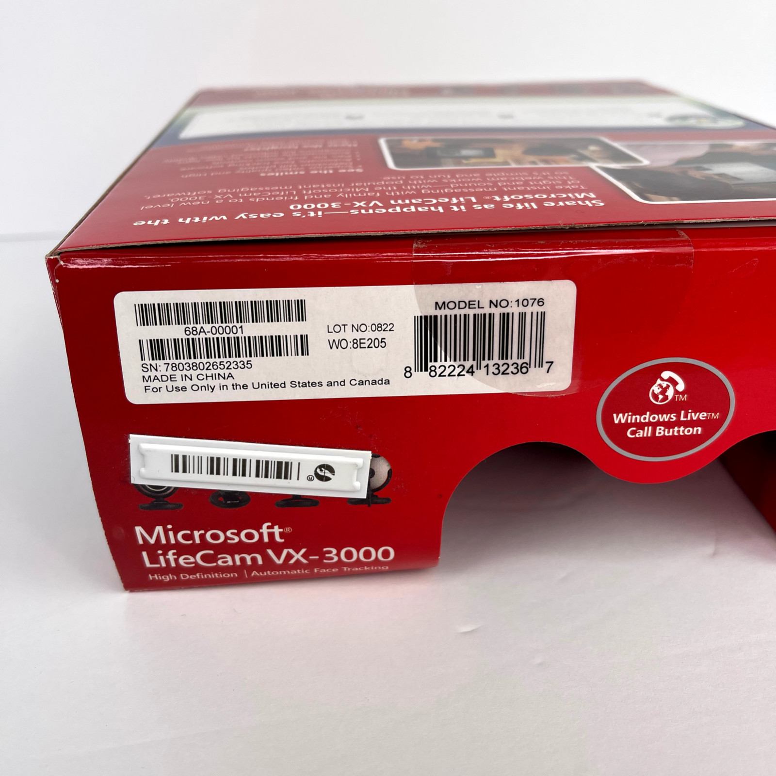Microsoft LifeCam VX-3000 USB Webcam Windows Live Messenger PC Pre-owned