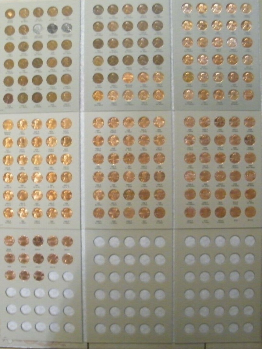 Complete set 1941-2025 PDS Lincoln Wheat & Memorial Pennies Set G-BU 200 coins