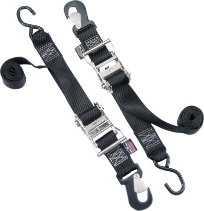 Powertye 32572 Big Daddys Ratchet Tie Downs w/Snap-Hook/S-Hook End Combo Black