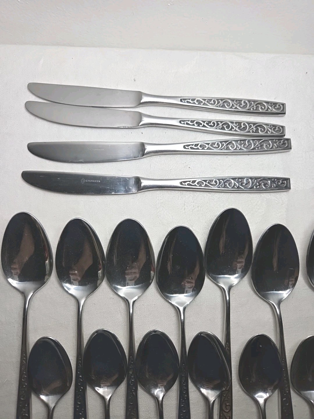 18pc. Stainless Silverware Davos Black Accent By Imperial Int. Japan