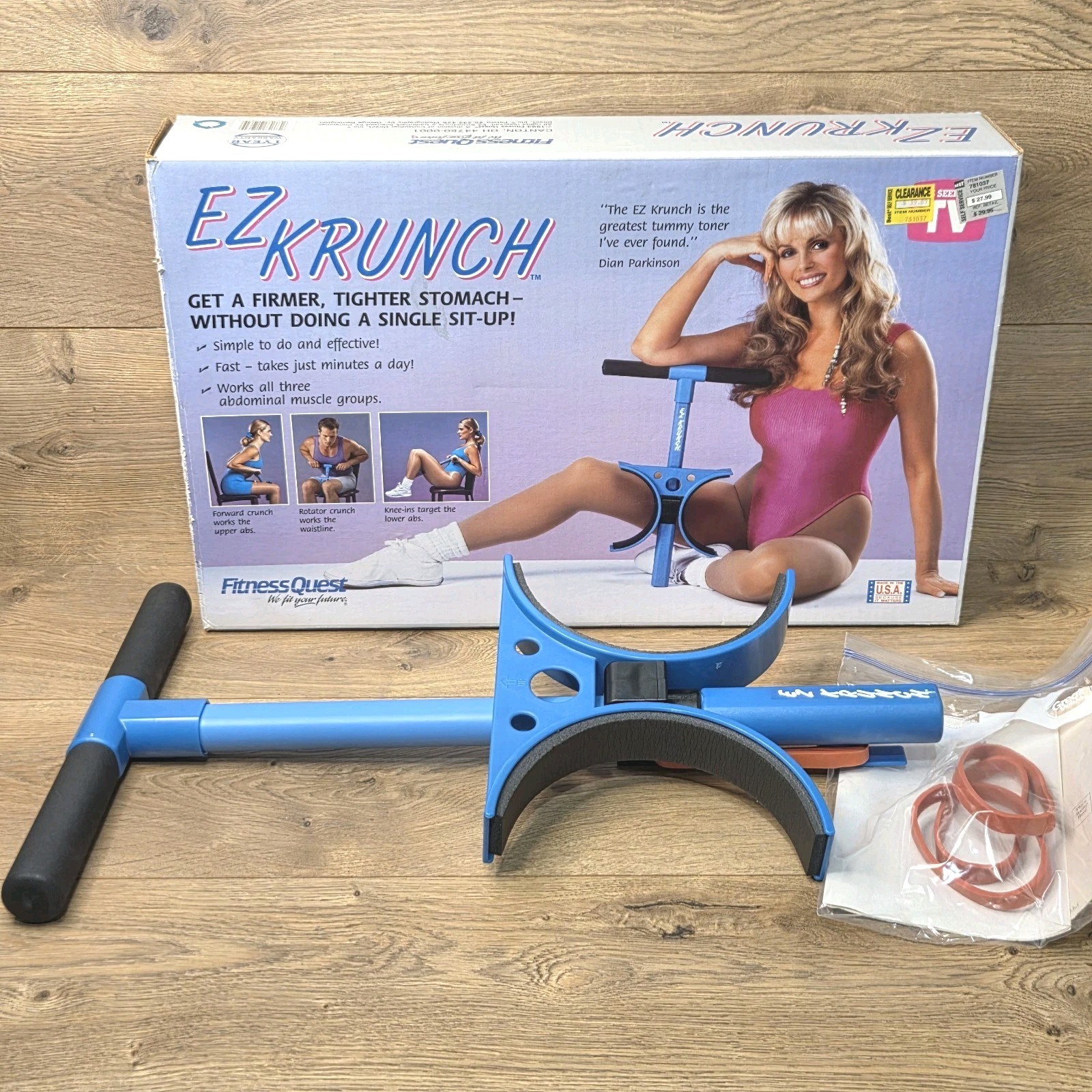 Vintage 90s EZ Krunch Abdominal Exercise Machine Seen on TV Abs Waist Workout