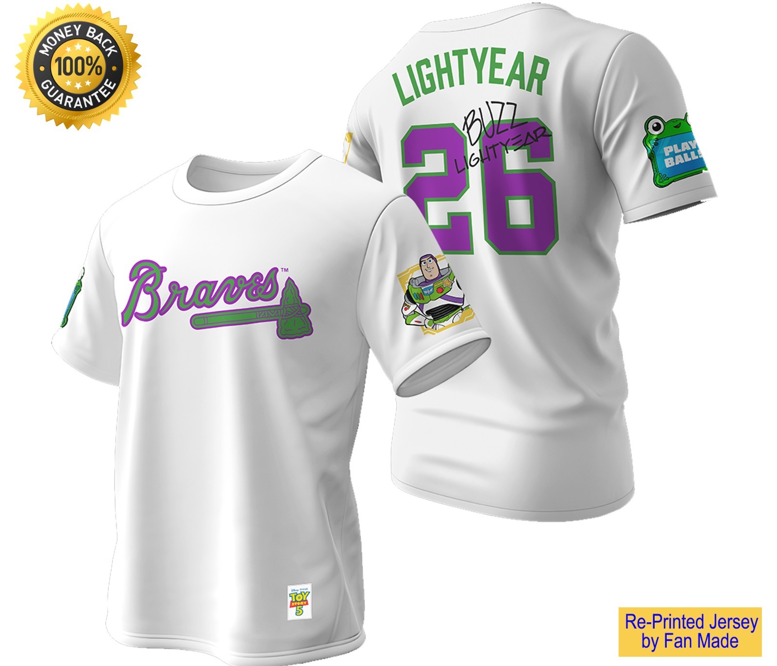 Custom Name Braves x B. Lightyear Toy Sttory 5 Giveaway T-Shirt - All Size
