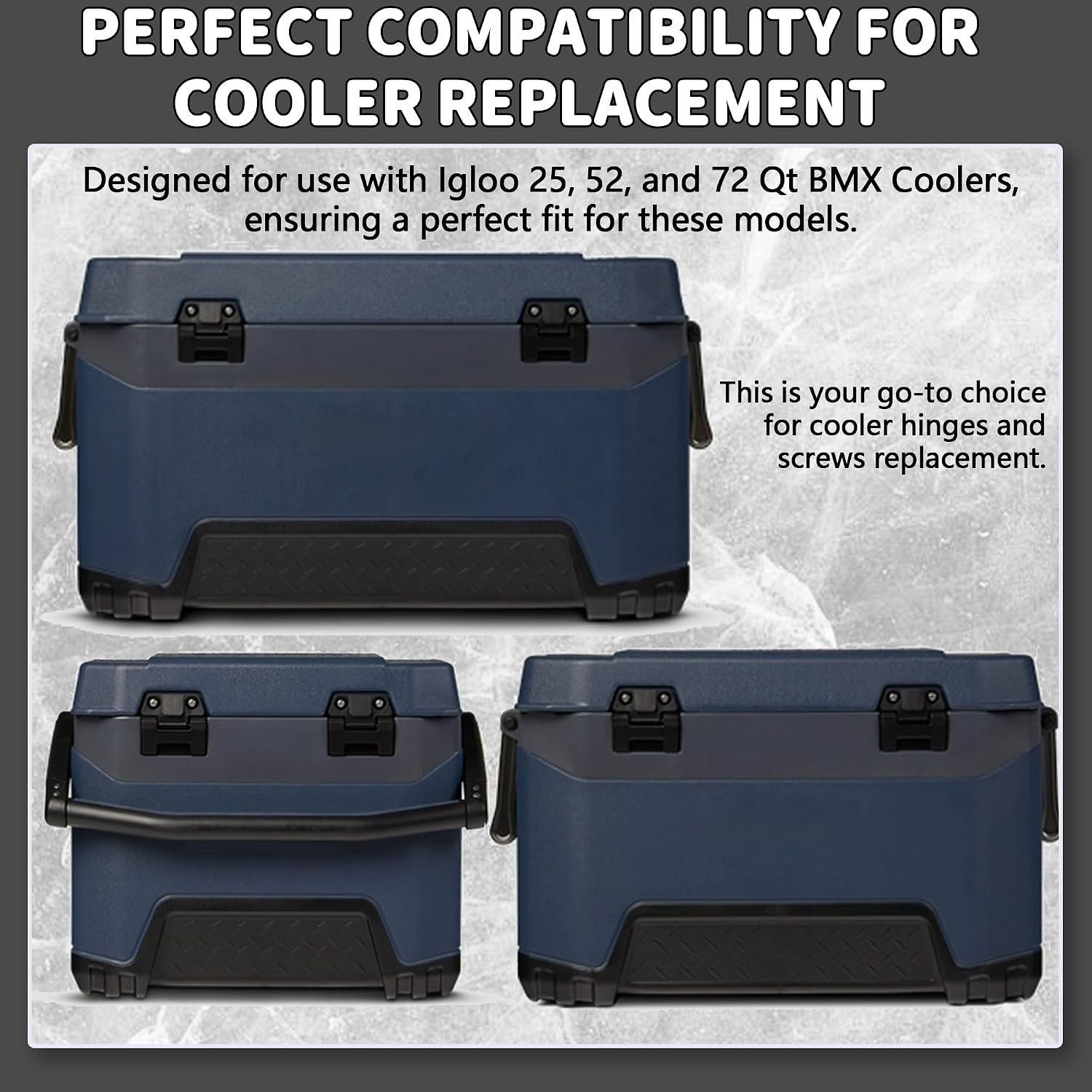 Essential Replacement Parts: Igloo Cooler Hinge Set for 25, 52, 72 Qt Models