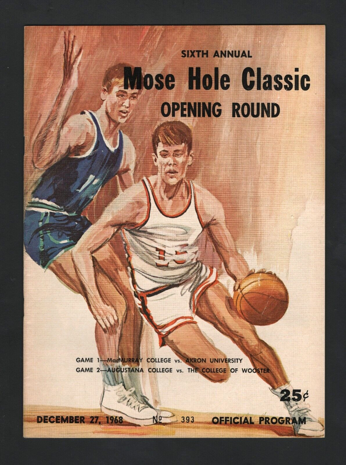 12/27/1968 Mose Hole Classic Opening Round College Basketball Program  #M1642