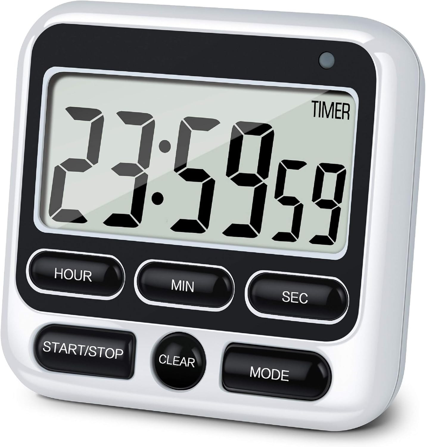 4-In-1 Digital Timer with Count Up/Down, Clock & Alarm, Ring & Silent Modes | La