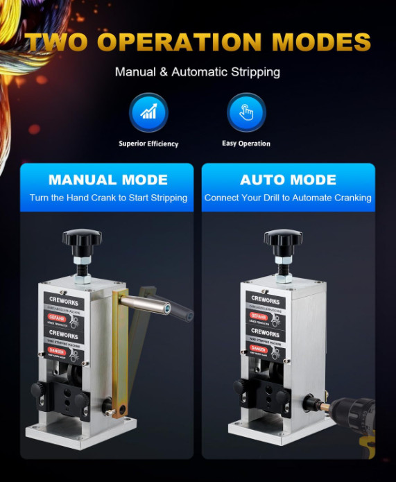 Manual Wire Stripper Machine, 0.06"-1" Wire Stripping Machine, Wire Stripping