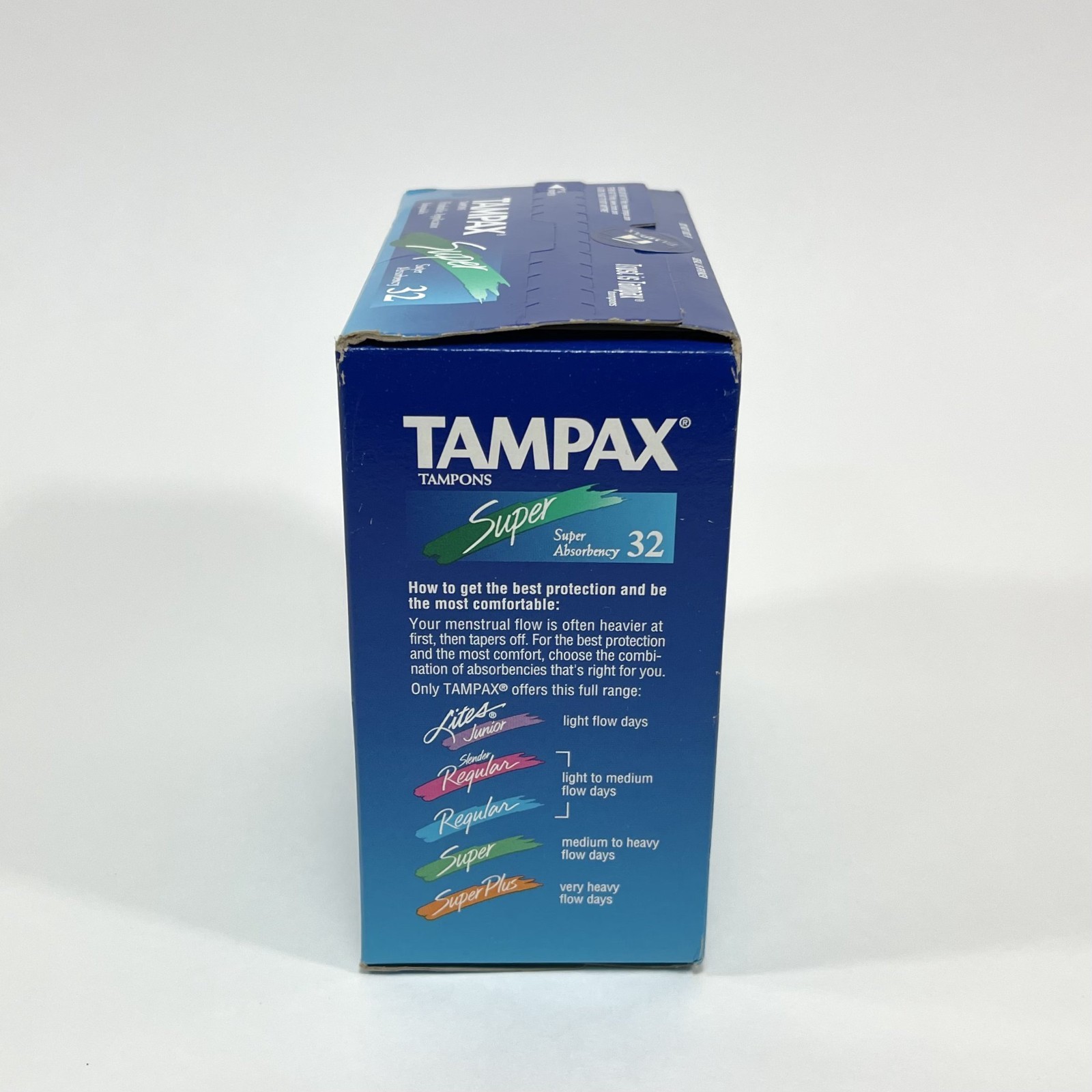 Vintage 1996 Tampax Tampons 32 Count Flushable Applicator Super Absorbency