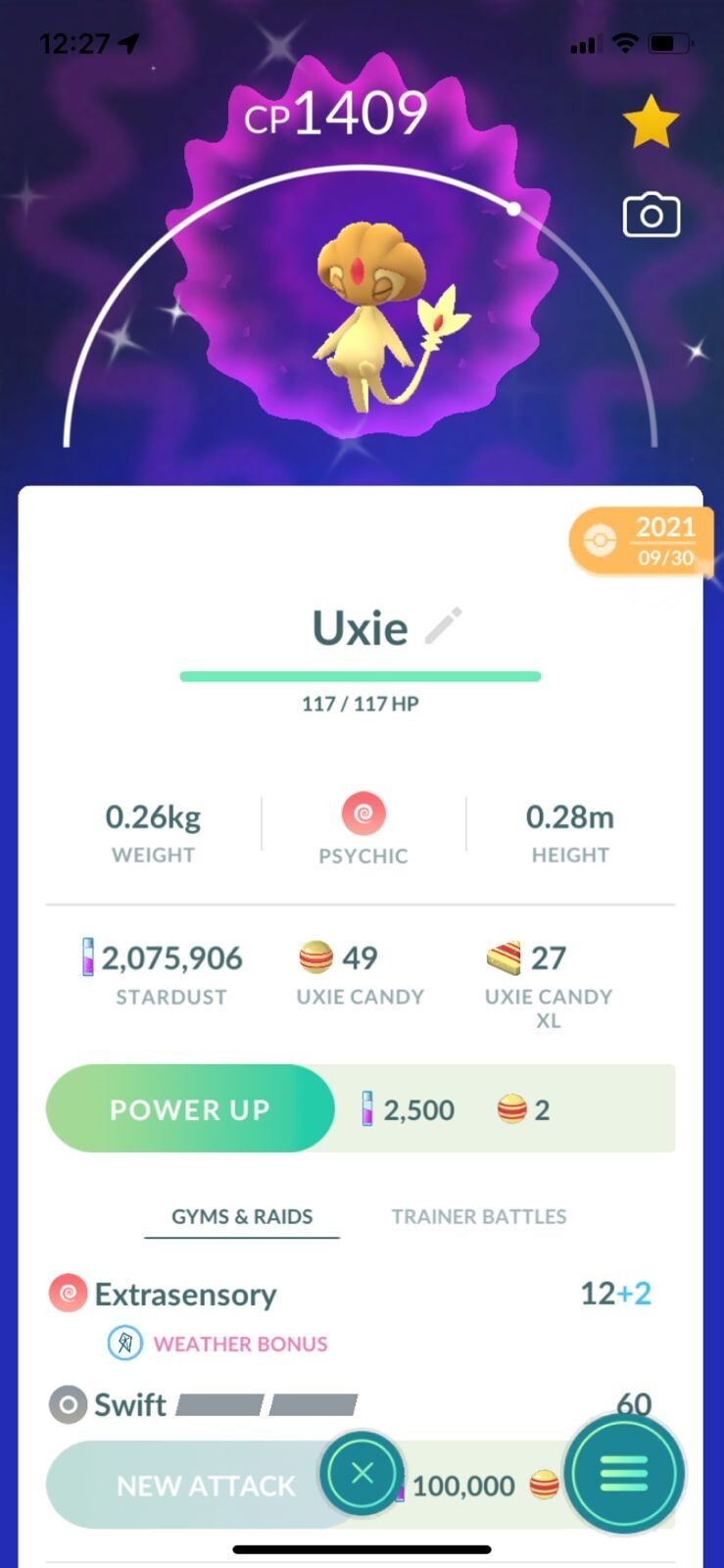 SHINY ✨ LEGENDARY UXIE!!! ✨ - PKMN GO!!! - NOT REGISTERED!!!